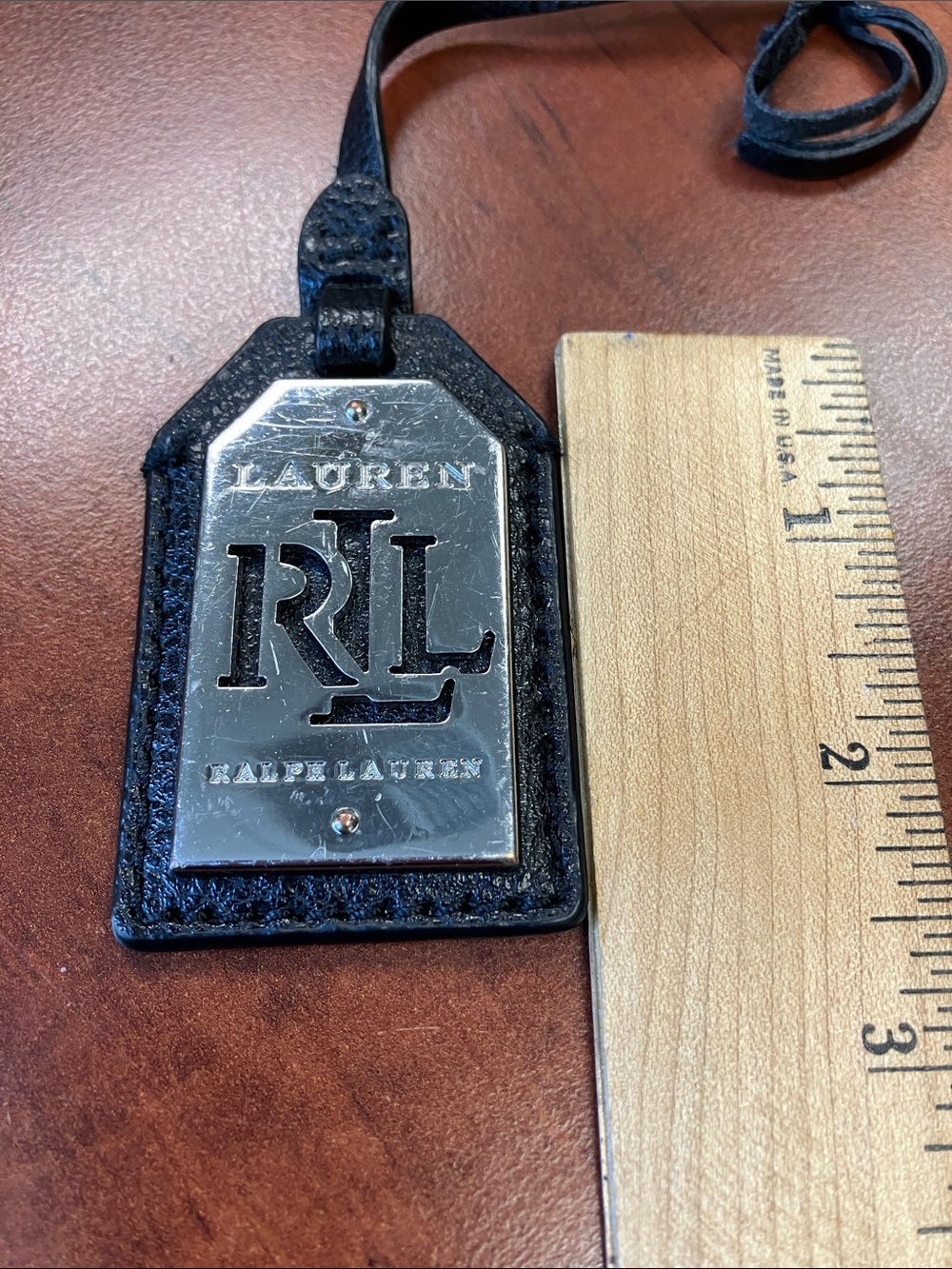 Ralph Lauren Bag Charm Silver & Leather - Picture 4 of 4